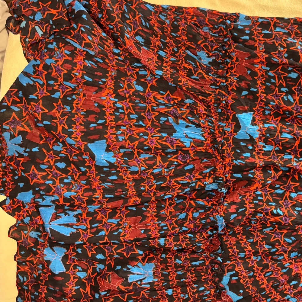Free People Red and Blue Sleeveless Maxi Dress - Picture 6 of 11